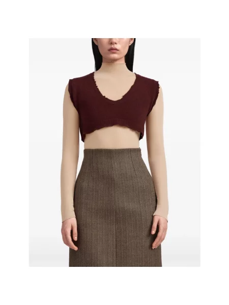 Krótki sweter Maison Margiela wełniany czerwony