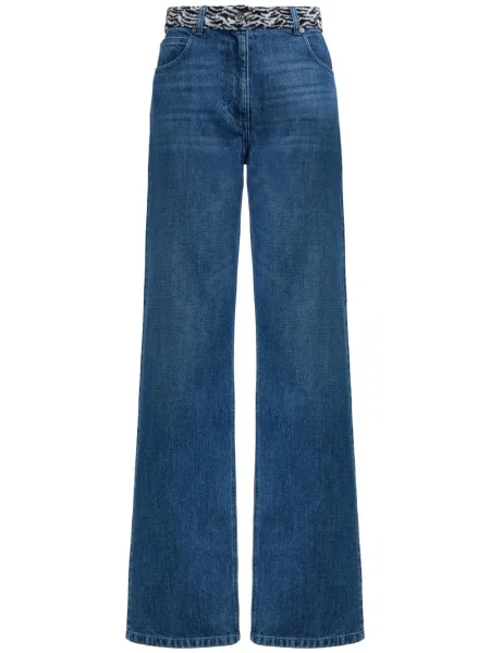 Blugi Missoni tricotate albastru