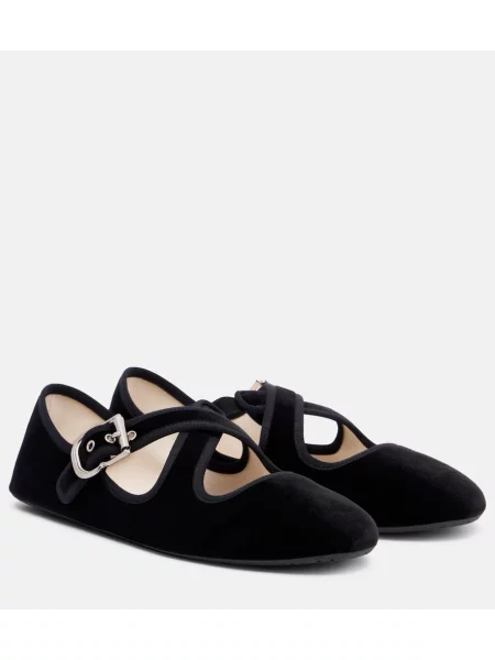 Pantofi cu toc Alaïa de catifea negru