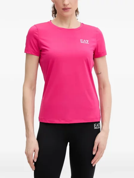 Scurt tricou Ea7 Emporio Armani cu imagine roz