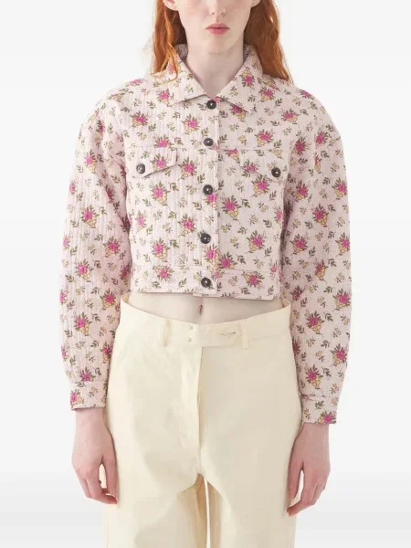 Geacă Antik Batik cu model floral cu imagine roz