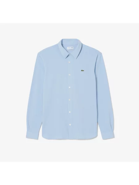 Lacoste Koszula Slim Fit Z Bawełnianej Piki niebieski