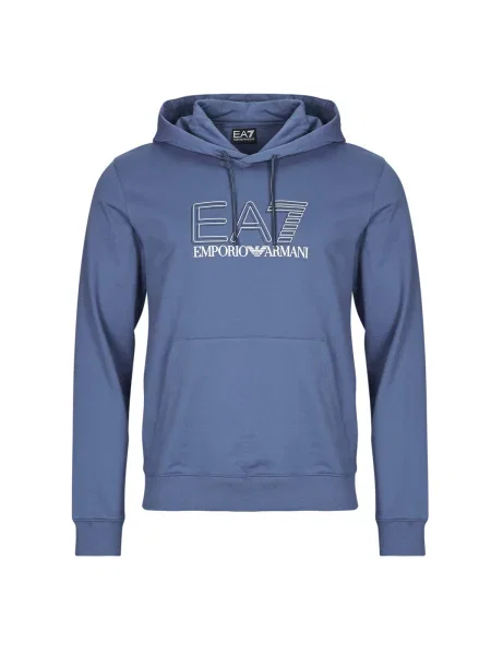 Hanorac cu glugă Emporio Armani Ea7 albastru