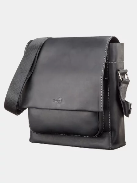 Кожаная сумка через плечо Shvigel черная