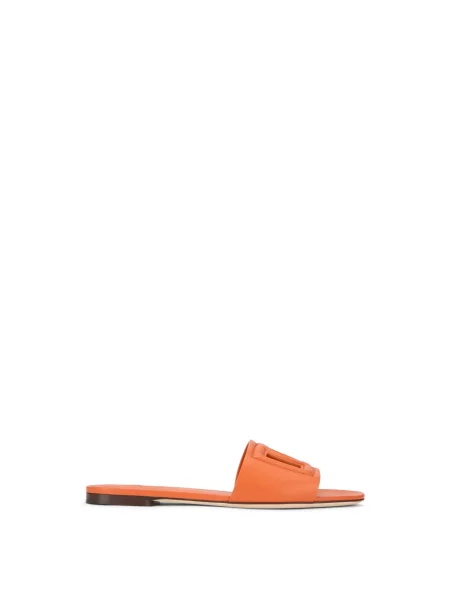 Klapki Dolce And Gabbana z logo pomarańczowe