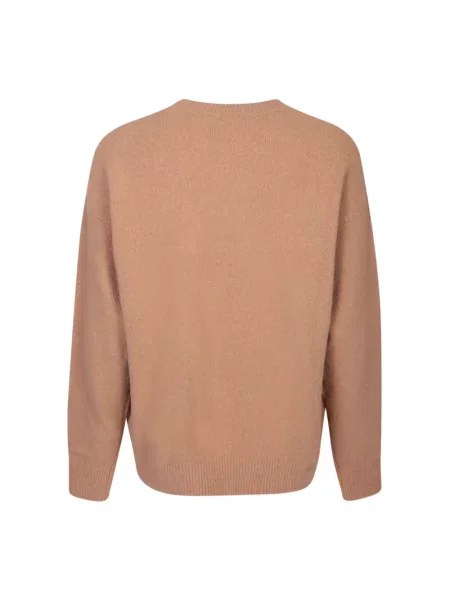 Haftowany sweter Palm Angels wełniany brązowy