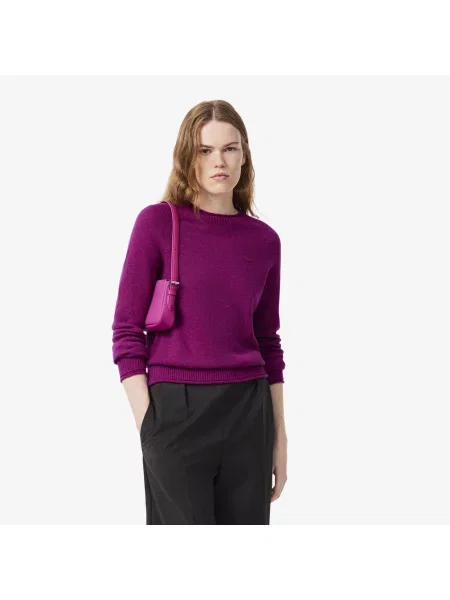 Lacoste Wełniany Sweter I Dzianina 3D różowy
