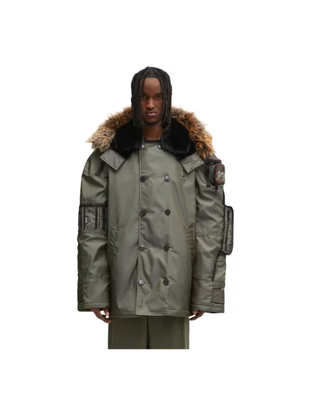 Lniana parka Martine Rose zielona