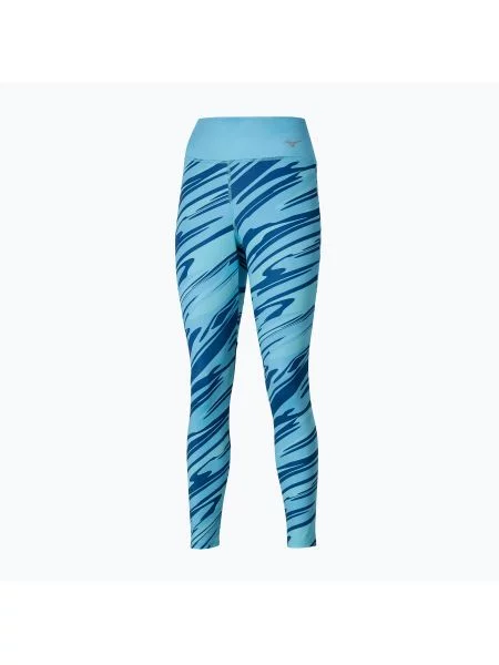 Legginsy do biegania Mizuno Printed maui blue niebieskie