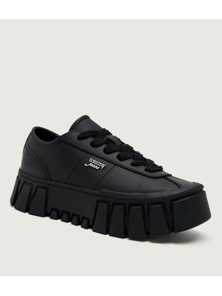 Sportcipők Tommy Jeans Tjw Platform Sneaker Leather Lc fekete