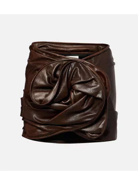 Fustă din piele Magda Butrym maro