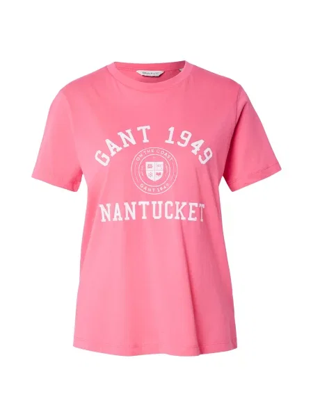 GANT Tricou roz alb