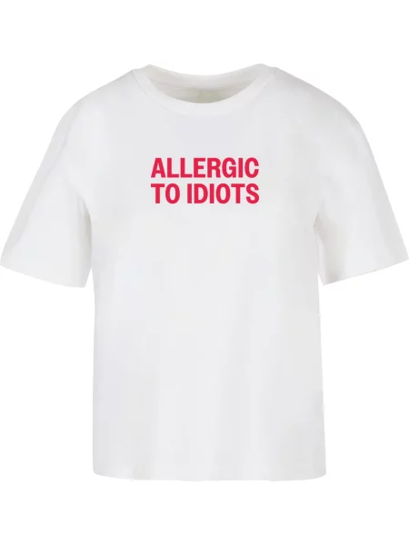 Miss Tee Majica Allergic To Idiots rdeča bela