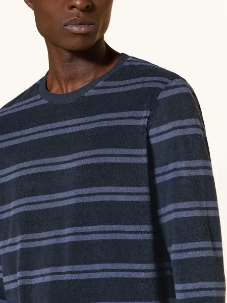Schiesser Pyžamo Casual Nightwear Z Froté / černošedá modrá