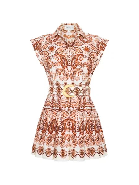 Rochie mini Cara Cara cu imagine cu model paisley alb