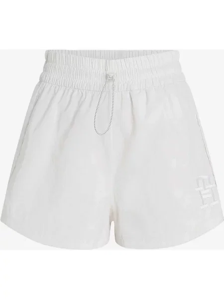 Szorty tkane z wysokim stanem Tommy Hilfiger w kolorze czystej bieli S białe