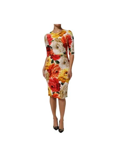 Wielobarwność sukienka Dolce And Gabbana z krótkim rękawem