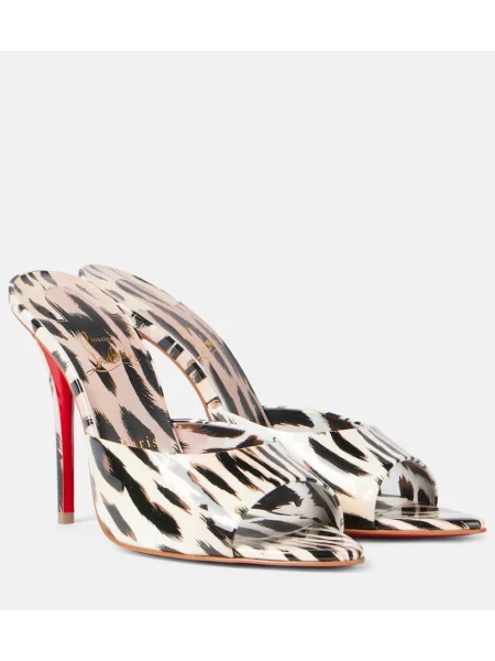 Kožené lakované mules Christian Louboutin růžové