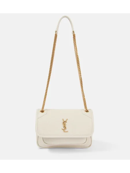 Usnjena torbica Saint Laurent bela