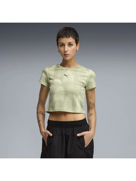 Krótka koszulka DARE TO z nadrukiem na całej powierzchni