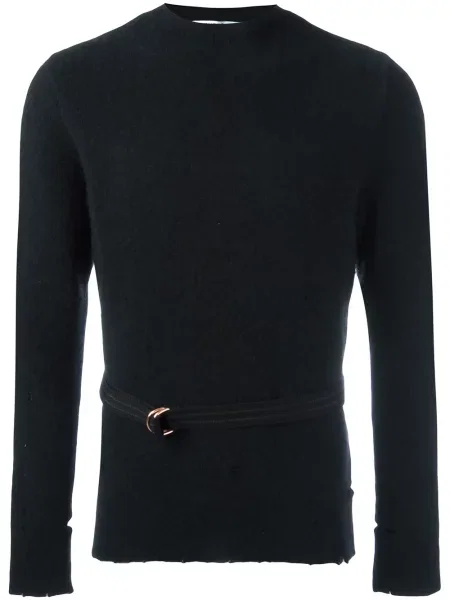 Pulover Givenchy zdrențuiți cu decolteu rotund negru