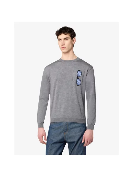Sweter Moschino wełniany szary