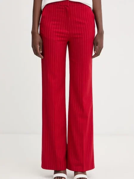 Morgan pantaloni straight pentru femei roșu