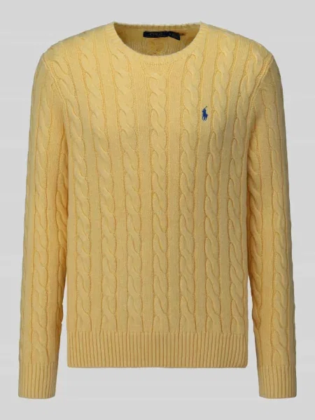 Sweter z wyhaftowanym logo Polo Ralph Lauren żółty