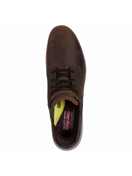 Sneakersy Skechers skórzane brązowe
