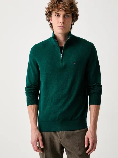 Tommy Hilfiger Pulover cu adaos de cașmir verde