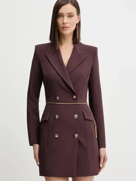 Платье мини Elisabetta Franchi бордовое
