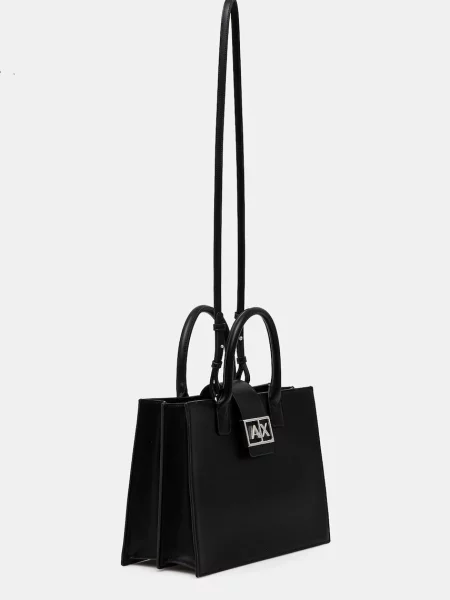 Geantă shopper Armani Exchange din piele negru