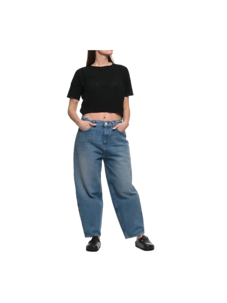 Długie jeansy Amish retro z 5 kieszeniami niebieskie