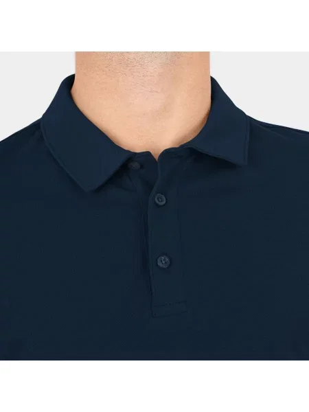 Polo Jako Organic Stretch niebieska