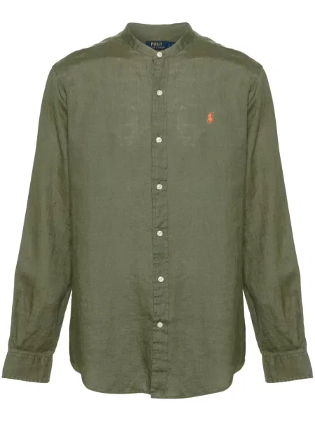 Lněné polotričko Polo Ralph Lauren zelené