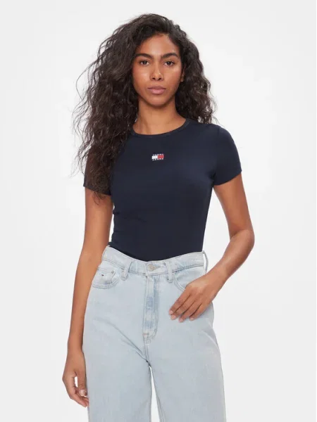 Тениска Tommy Jeans тъмносиньо