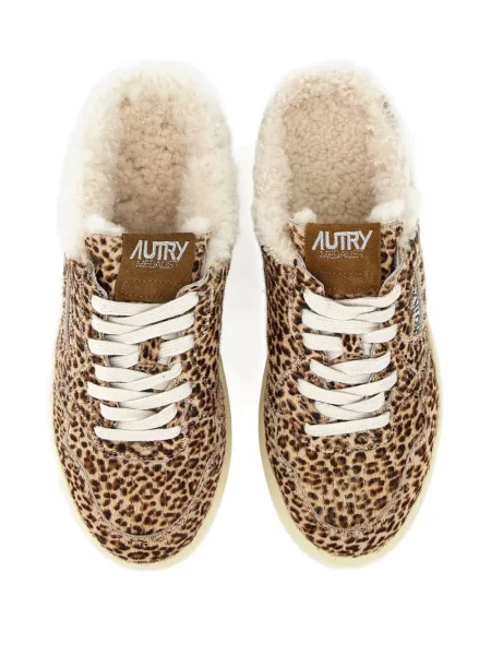 Sneakerși Autry cu imagine cu imprimeu animal print maro