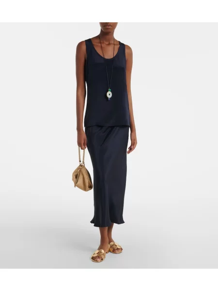 Top Max Mara de mătase albastru