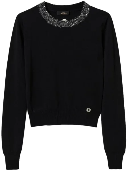 Pulover Twinset cu paiete negru