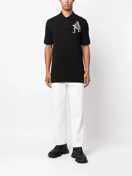 Raštuota polo marškinėliai Philipp Plein juoda