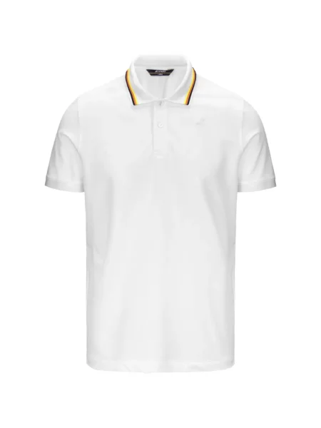 Gulerat tricou polo K-way cu dungi alb