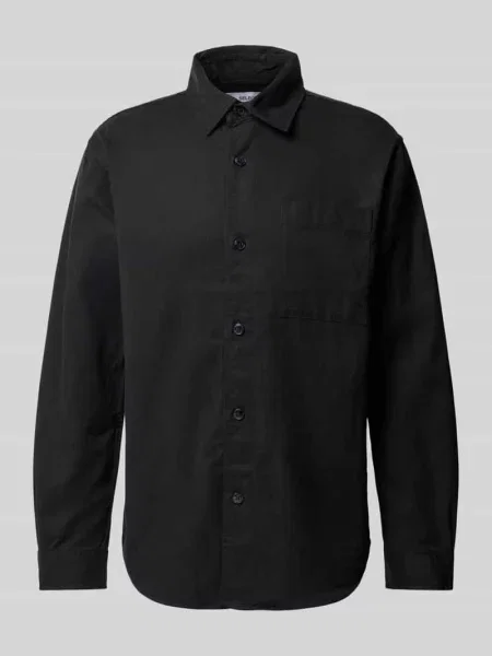 Kurtka koszulowa o kroju regular fit z kieszenią na piersi model ‘ACE THAIS’ Selected Homme czarna