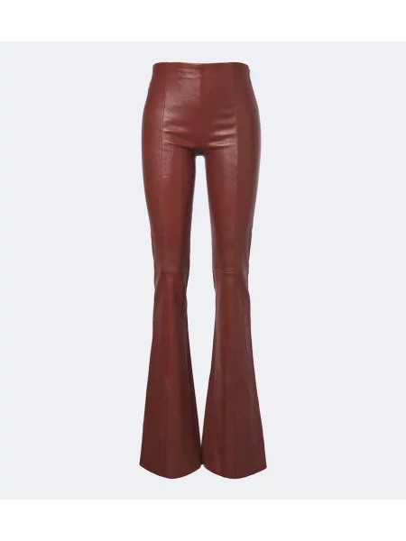 Pantaloni Stouls din piele evazate negru