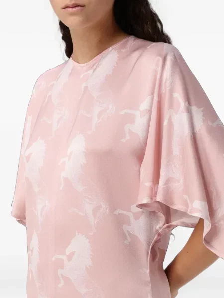 Rochie midi Stella Mccartney cu imagine roz