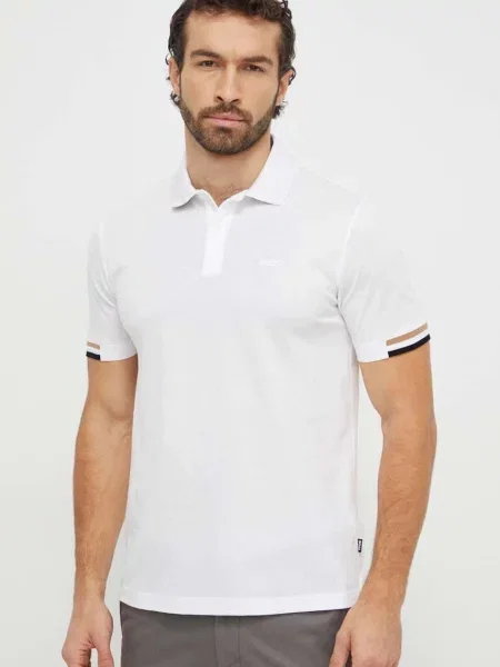 Tricou polo Boss Black alb