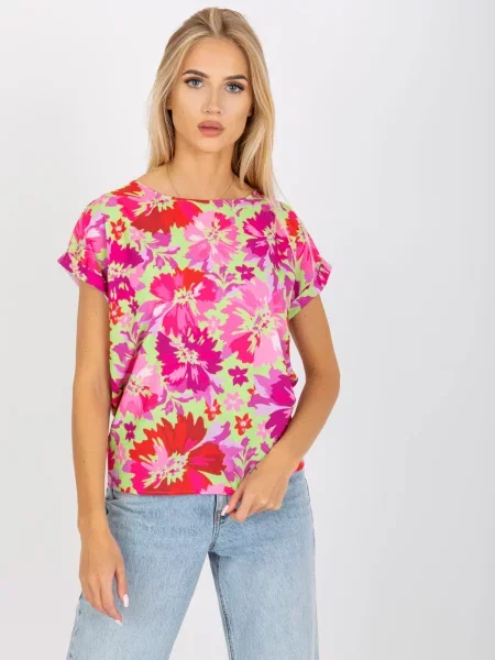 Kvetinová blúzka Fashionhunters ružová