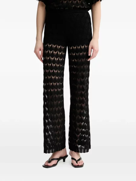 Pantaloni Twinset tricotate cu autograf negru