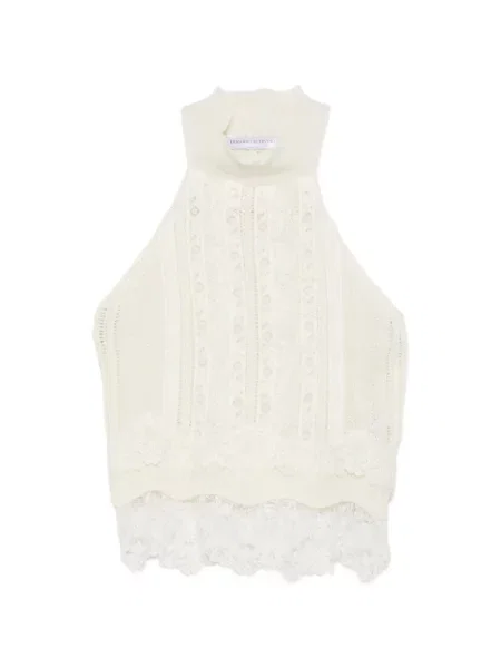 Top Ermanno Scervino din dantelă cu gât halter