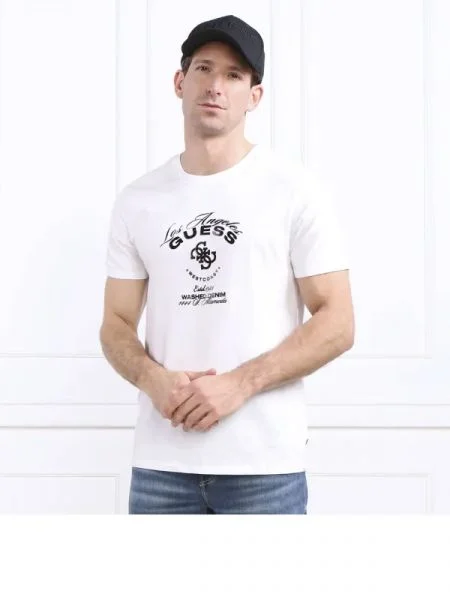 GUESS Tricou WESTCOAST alb