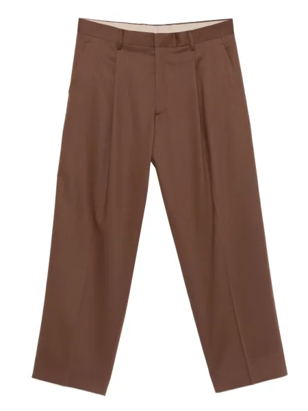 Pantaloni Costumein plisate maro